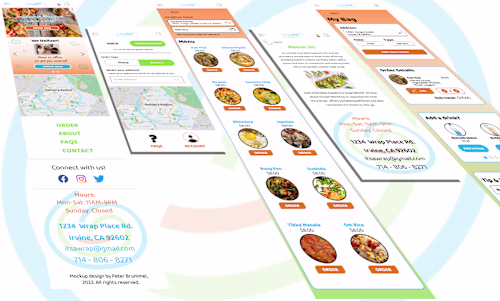 Mobile app / website for ordering Asian food in a wrap