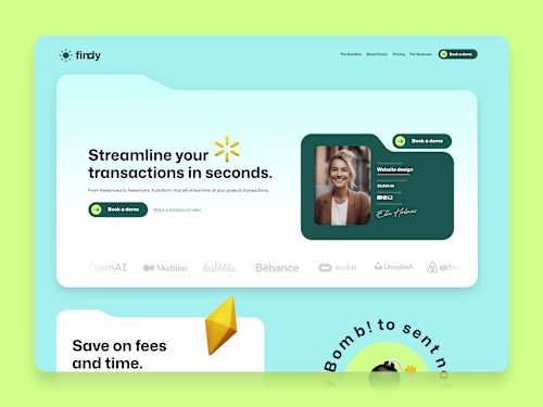 Fintech website design in Figma