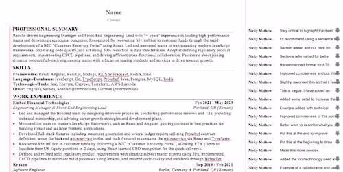 ATS Optimized Software Engineer Resume Sample