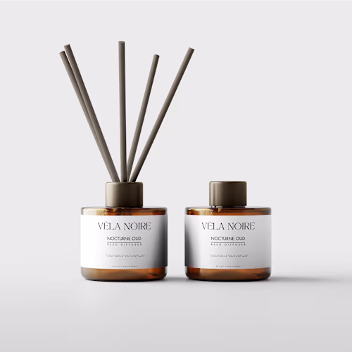 Product Label Design for - VÉLA NOIRE - Home Fragrance Company 