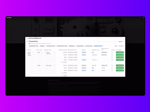 Banktables: Real-Time Financial Data Integration