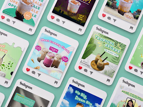 Bubble Tea Drink Social Media Ads on Behance