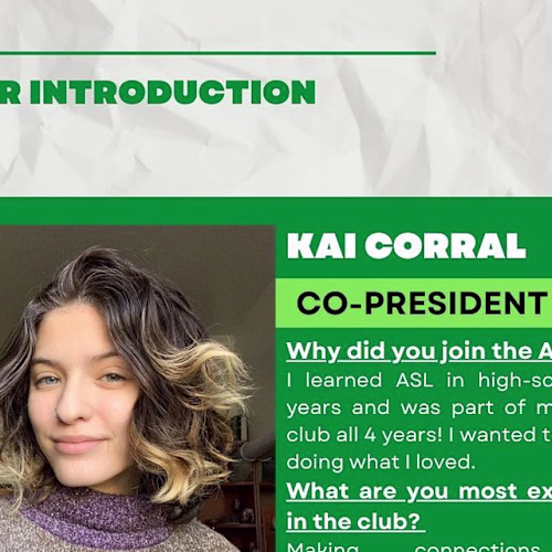 UNT ASL Club Officer Post on Instagram