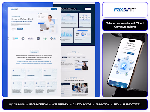 Fax Service SaaS | Web Dev + UI Design + Custom Illustration
