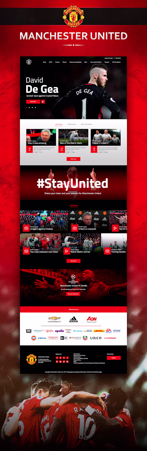 UI / UX football web experience