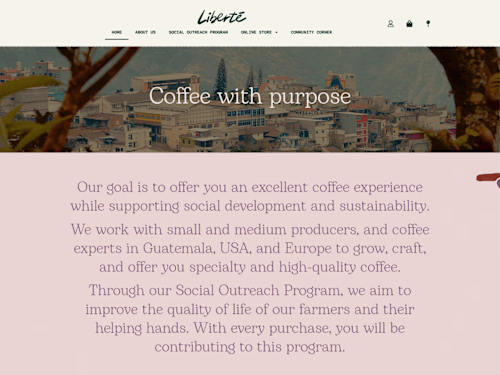 Creación de tienda en línea Liberté Coffee