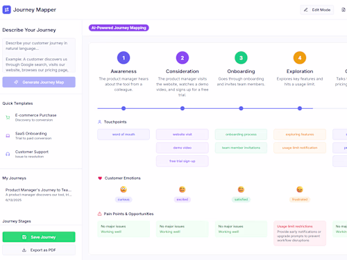 Journey Mapper - AI-Powered Customer Journey Mapping