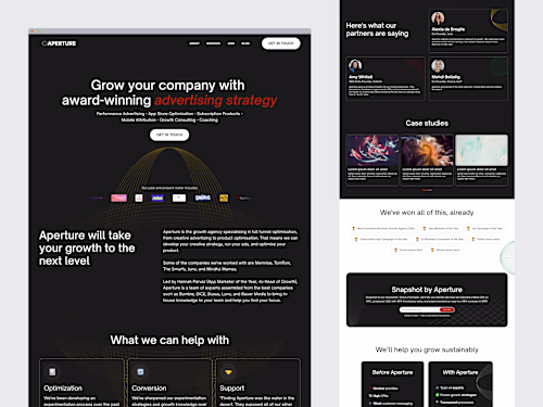 Aperture Website Design and Development