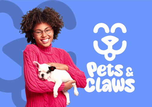 Logo and brand identity design for pets&claws