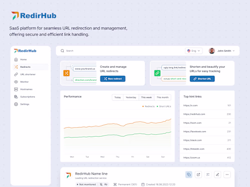 RedirHub: Seamless URL Redirection and Management SaaS