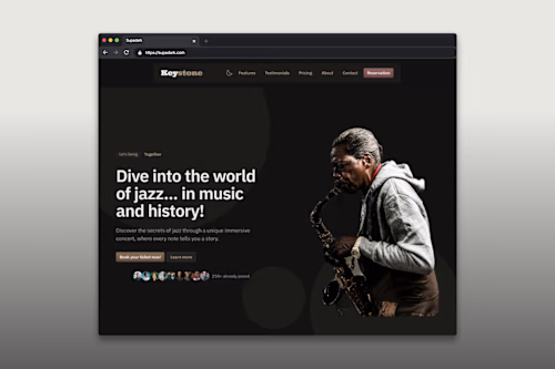 Landing Page for a Jazz Auditory