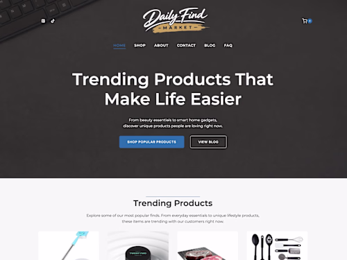 Ecommerce website designed to showcase
