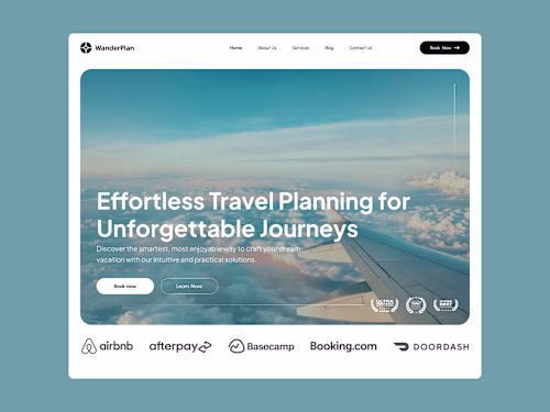 WanderPlan - UI/UX design for travel landing page