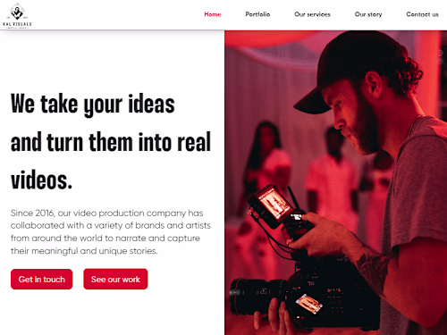 Kal Visuals' Landing Page Re-Design