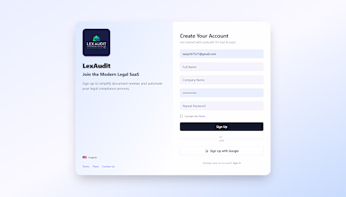 LexAudit AI-Powered Legal Risk Platform Development