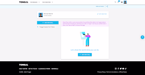Tongal Portfolio Page