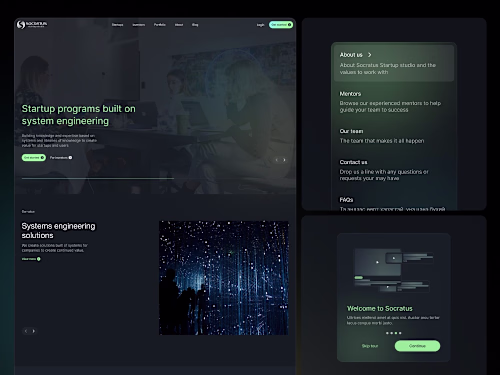 Socratus Startup Studio's website & no-code web-app development