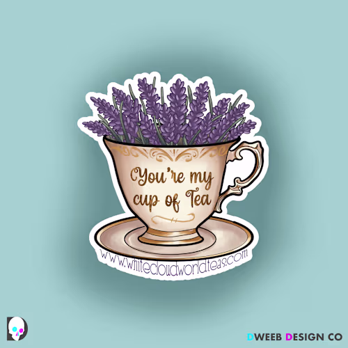 White Cloud World Teas sticker design