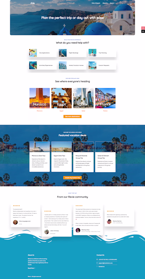 Revie: Experience and Lifestyle WebSite