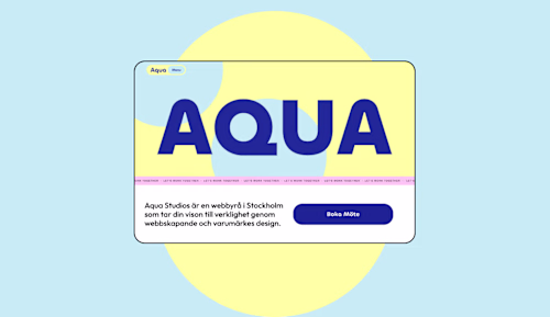 AQUA STUDIOS.SE by Aqua Studio on Dribbble