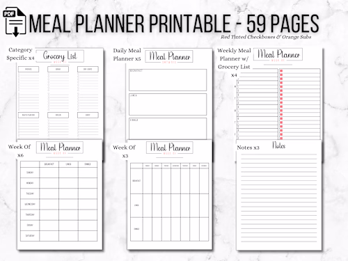 Meal Planner Printable - 59 Pages!