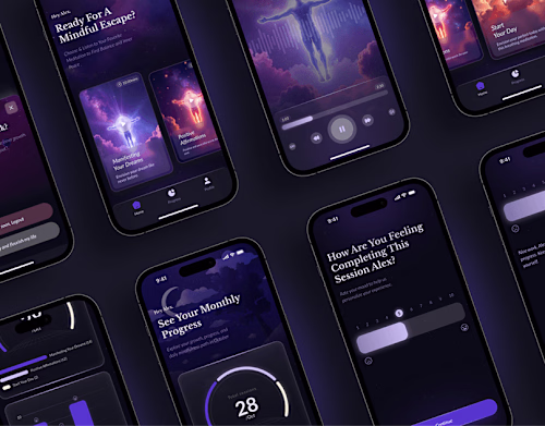 Heather - Audio Meditation App UI UX Design