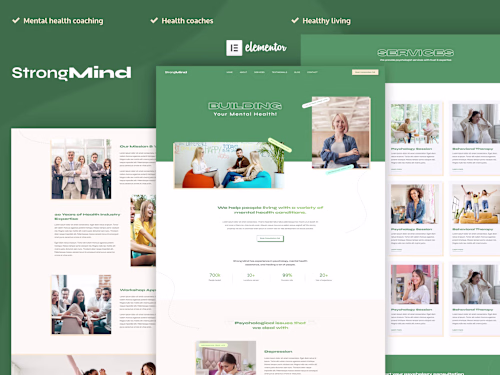 StrongMind - Mental Health & Psychologist Elementor Template