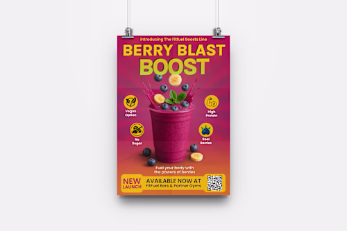Berry Blast Boost – Poster Design