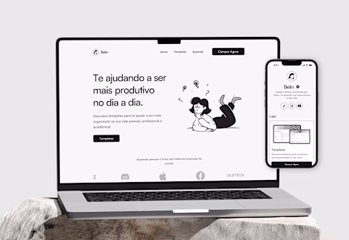 UI and Web Design used to create a Notion template store
