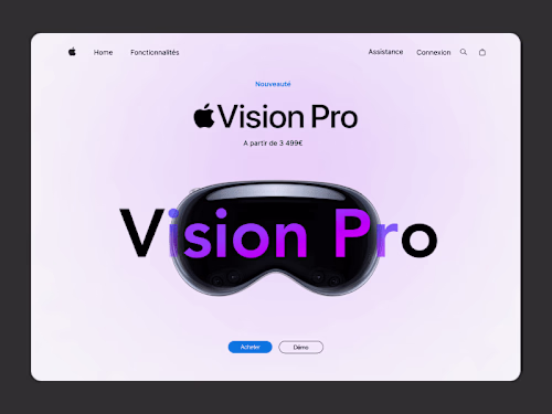 VisionPro Apple landing page