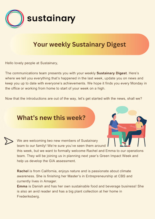 Newsletter for a tech startup