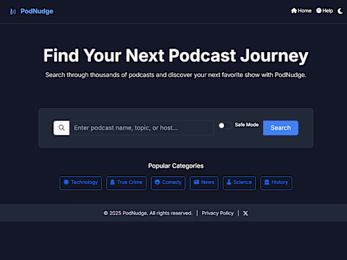 PodNudge - Find Your Next Podcast Journey