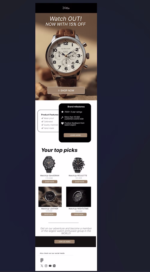 Sexy Email Newsletter design + copy