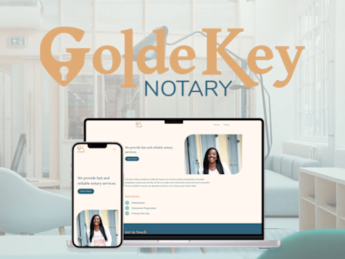 Golde Key Notary Brand Kit and Landing Page Design 