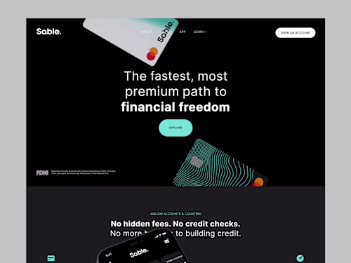 Sable website on Behance