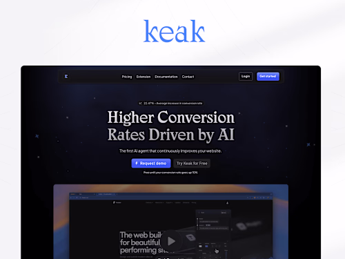 Keak · Landing page des & dev in Framer