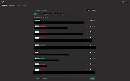 Vigil — AI-powered thought capture