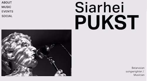 Website for Searhei Pukst — Belarusian Musician