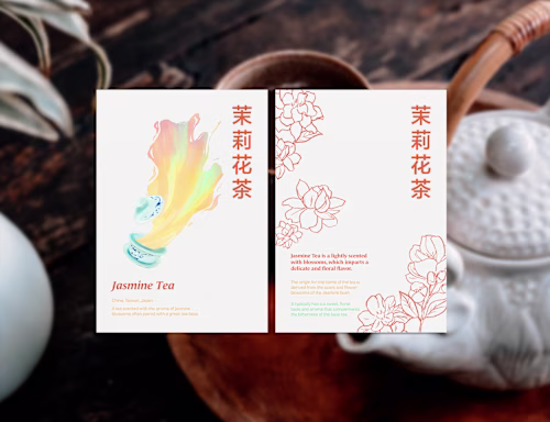 Illustrations for Floral Tea Cards