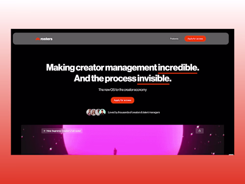 Rosters - Startup Branding & Webflow Development