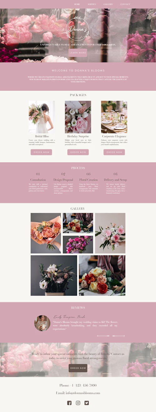 Florist Portfolio Website Design