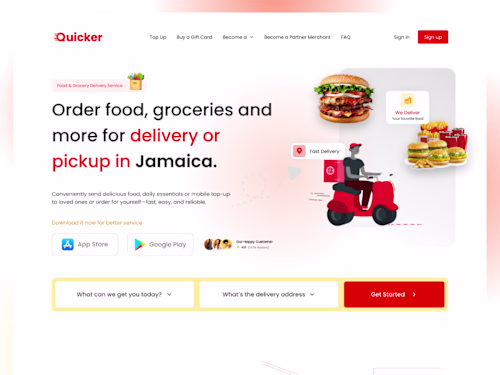 Food  delivery landing page