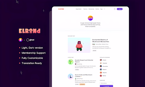 Elrond — Ghost CMS Blog Theme / Design + Development