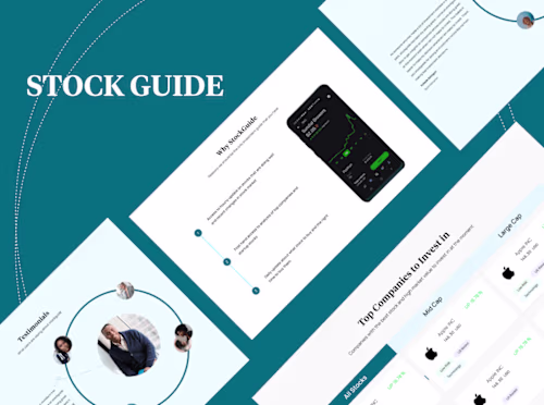 A Landing Page Design for a Website that Recommends Stocks.