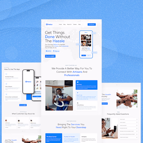 Husslin website UI Design