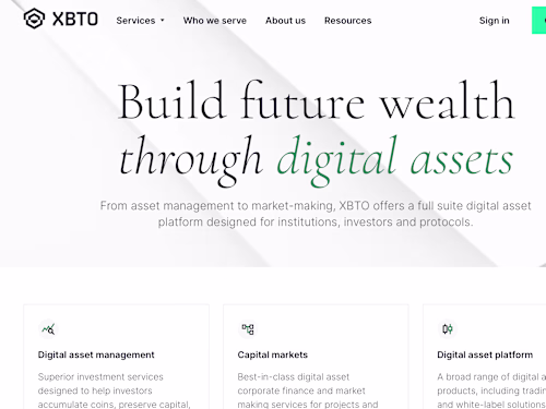 Webflow development for XBTO