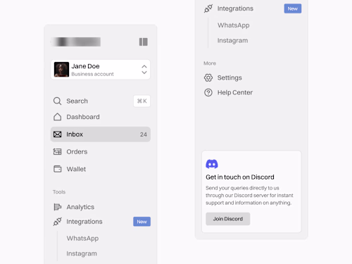 Dashboard Sidebar design