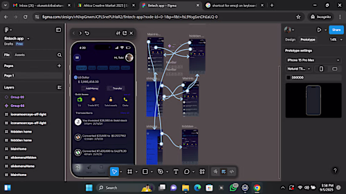 Prototyping fully responsive fintech and crypto app