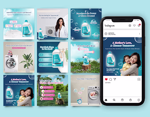 Detergent Social Media Design Ad Post & Video :: Behance