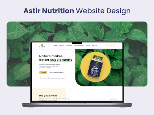 Astir Nutrition Website Redesign